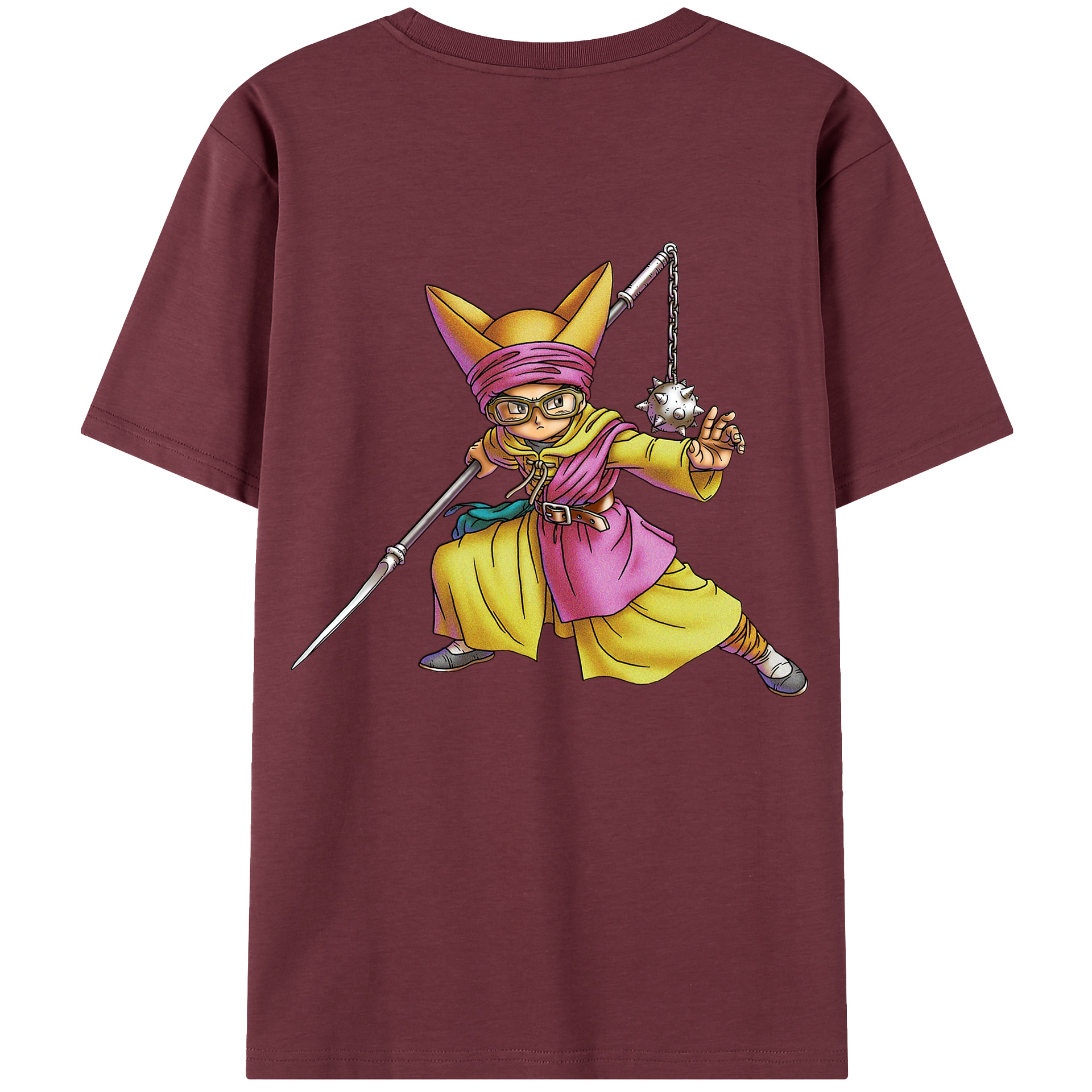 （画像用） ドラゴンクエスト Doragon Kuesuto Dragon Quest 綿100％半袖Tシャツ（背面プリント）